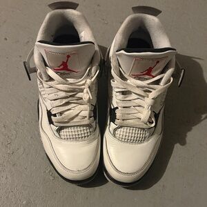 Jordan cements White and Black Sneakers with Red Accents